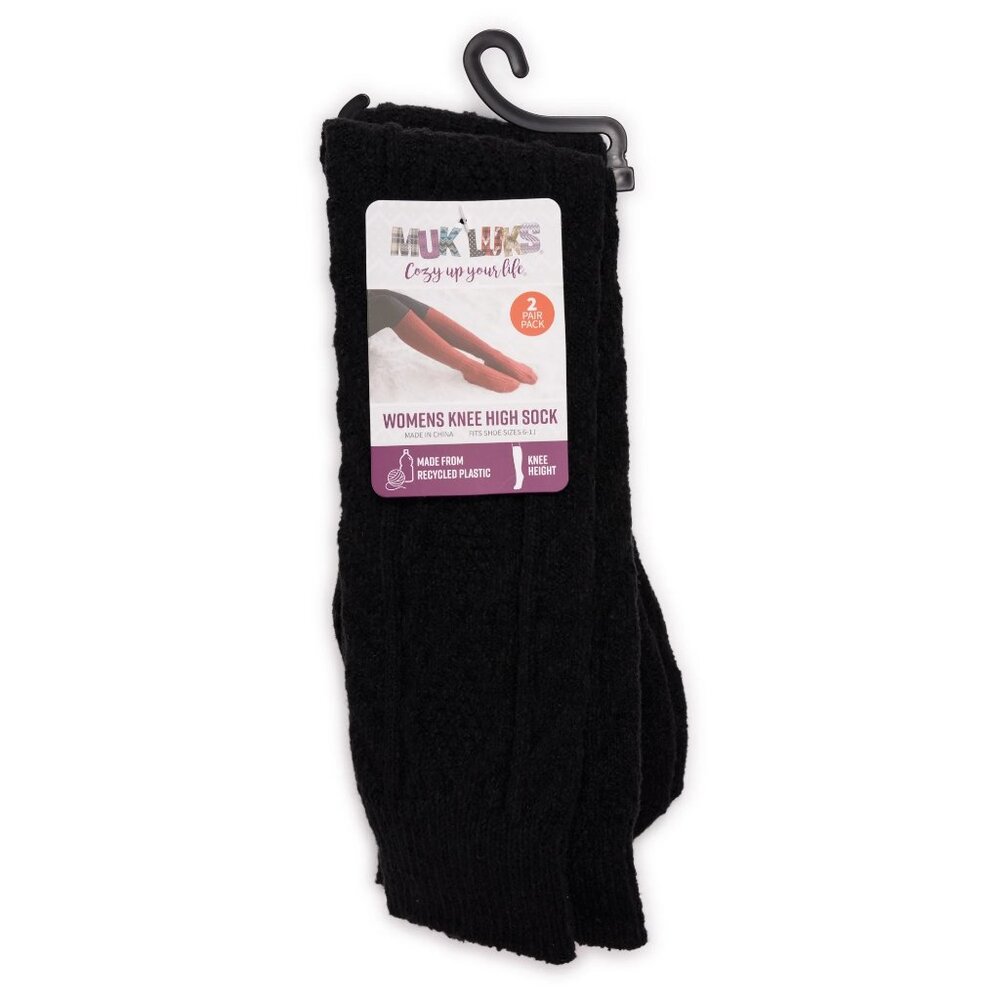 Muk Luks NWT Womens Knee High Socks Black 2 pack